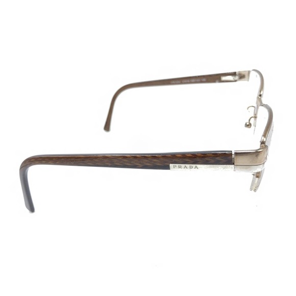 Prada VPR 60H 7BP-1O1 Brown Bronze Half Rim Eyeglasses Frames 51-18 135 Italy - Picture 4 of 12